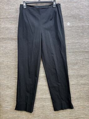 Cache Dress Pant Womens Size 8 Black Side Zip Straight Leg High-Rise Cotton
